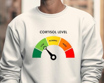 Low Cortisol Level Shirt, Funny Stress Meme Tee, Brain Rot Internet Humor T Shirt, Adult Joke Gift for Men