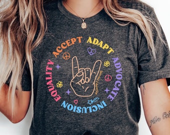 Adapt Advocate Inclusion Equity Equality Accept Tshirt,Mindfulness Tee,Special Education Shirt,Autism Shirt,Teacher Sped Tee,Inclusion Shirt