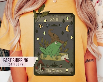 The Wizard Frog Tarot Card Tshirt, Frog Shirt, Tarot Card Shirt,  Frog Tshirt, Frog Lover Gift,  Shirt, Frog Lover Gift