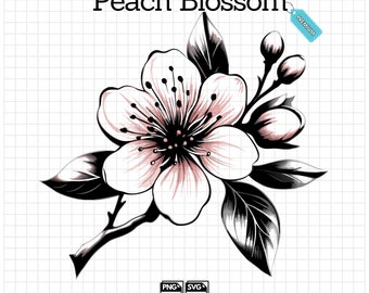 20 Peach Blossom Bundle , floral svg files , flower cut file , floral svg , flowers svg , flowers , plotter file , Peach Blossom svg, png