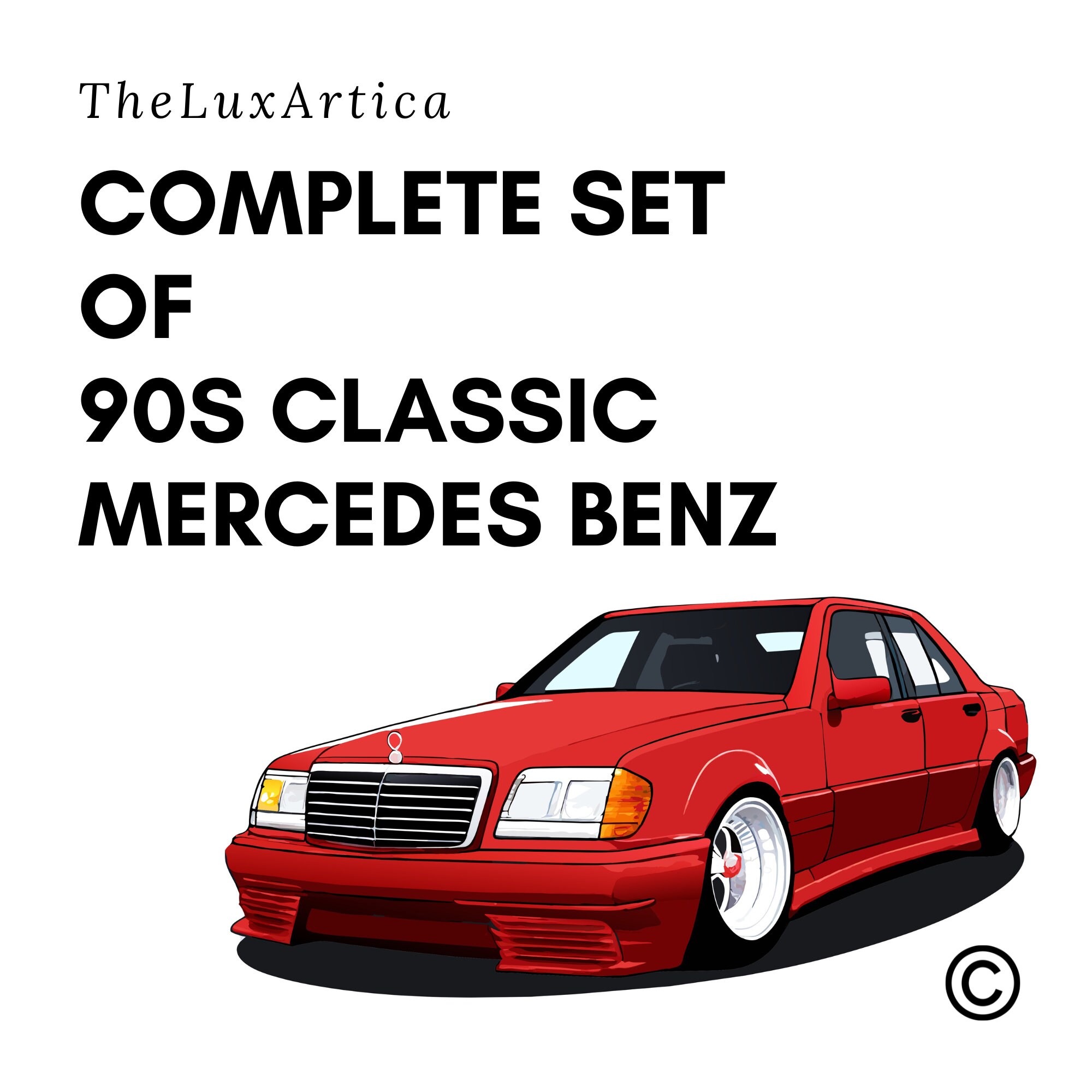 Complete Set of Classic Mercedes Benz 10 Premium Clip Arts Bundle ...