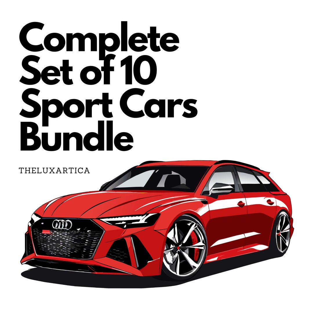 Audi Racing Vector Victor Clipart SVG PNG JPG 10 Audi Sport Cars Bundle, Digital Car ...