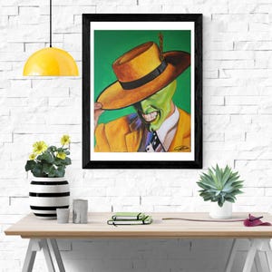 Digitial Print of Hand Painted The Mask Jim Carrey Acrylic Painting Digital Download Printable