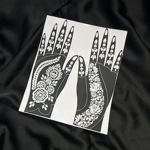 Hennastencil: x 2 wijzers (gemengd ontwerp)