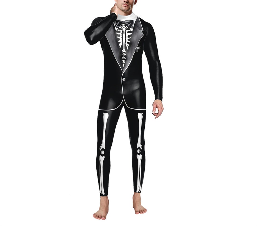 Mens Skull Print Cosplay Costume Halloween Party Devil Etsy