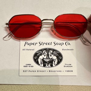 Paper Street Tyler Durden Sunglasses Shades Fight Club NEW Oliver Peoples 523 Brad Pitt Red costume Aero Plane Scene Style image 2