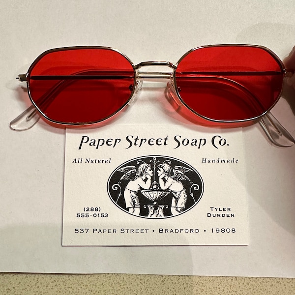 Paper Street Tyler Durden Sunglasses Shades Fight Club NEW Oliver Peoples 523 Brad Pitt Red costume Aero Plane Scene Style