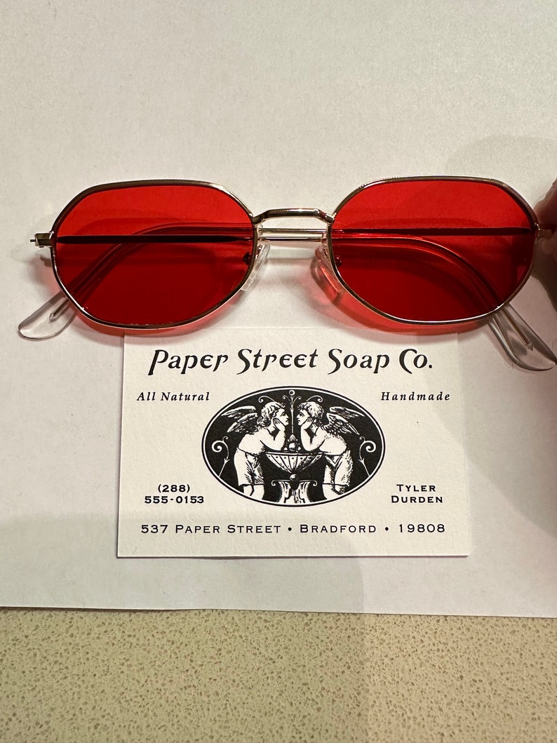 Paper Street Tyler Durden Sunglasses Shades Fight Club NEW Oliver Peoples 523 Brad Pitt Red costume Aero Plane Scene Style image 2