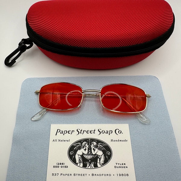 Project Mayhem Paper Street Tyler Durden Sunglasses Shades Fight Club NEW Oliver Peoples 523 Brad Pitt Red costume Aero Plane Scene Style