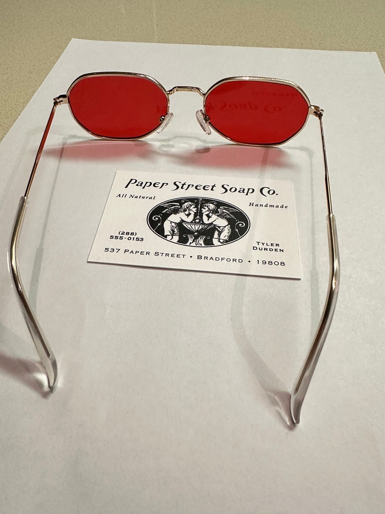 Paper Street Tyler Durden Sunglasses Shades Fight Club NEW Oliver Peoples 523 Brad Pitt Red costume Aero Plane Scene Style image 5