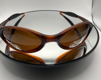 Vintage 90's Y2K Oakley Software Jacket Sunglasses Pewter Metal