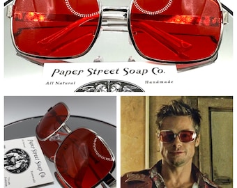 PSS Paper Street Shades Tyler Durden Fight Club NEW Oliver Peoples 523 Brad Pitt red costume cosplay gothic rose metal sunglasses