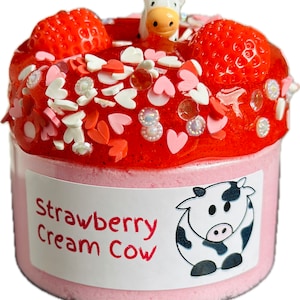 Strawberry Cream Cow Slime