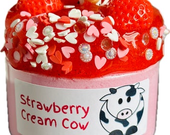 10 oz. - Strawberry Cream Cow Slime