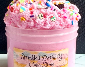 8 oz. - Pink Sprinkled Birthday Cake Slime