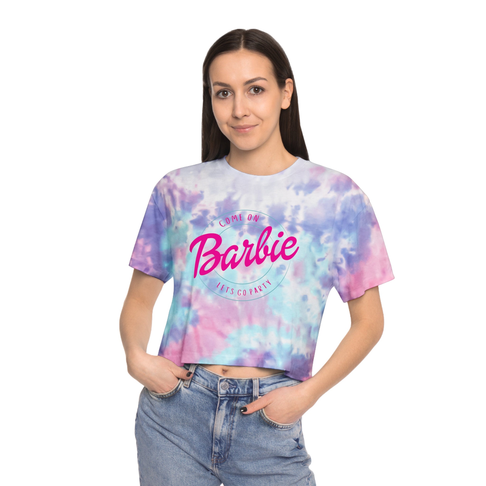 Women's Tie-dye Barbie Crop Tee Barbie Shirt Barbie - Etsy