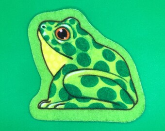 Filz Frog Patch/Dekor grüner Frosch
