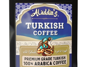 ALADDIN'S TURKISH COFFEE - Rich, Bold, and Ground to Perfection for Your Daily Brew - A Taste of the Exotic Turkish Tradition in Every Sip!