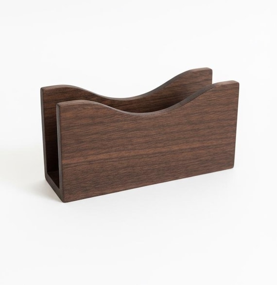 Handcrafted Solid Walnut Letter Holder | Minimalist Wooden Mail Organizer