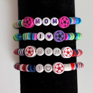Soccer Clay Bead Bracelet | Handmade Sports Jewelry | Gift for Soccer Players & Fans