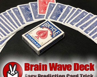 BRAIN WAVE DECK Mental Magic Card Trick Roughed Gimmicked Bicycle Deck Mind Playing Card Prediction Easy Mentalism Effect