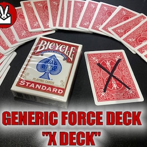 GENERIC FORCE DECK X Card Influence Deck de tours de magie rugueux et lisse Vélo Dos rouge ou bleu Nouvel effet mental de carte à jouer Mentalisme wow
