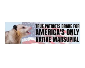 Bumpersticker opossum, autosticker Wildlife Lover, cadeau patriot