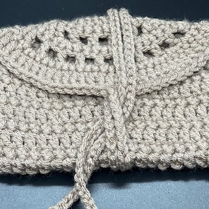 Crochet Tarot/Oracle Deck Bag, tan brown crochet tarot pouch, finished size approximately 6&quot;x4.5&quot;