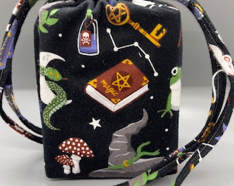 Whimsical Tarot Deck Bag: Handmade Felt Drawstring Pouch