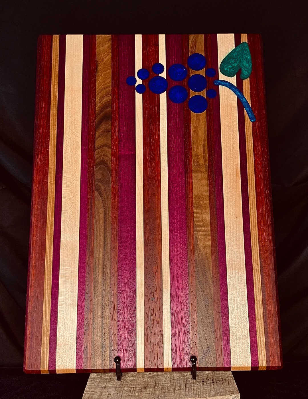 Curated visual reference: Gallery Detail: Grapes And Apples Food Safe Epoxy Inlay Cutting Board