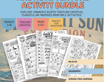 The Canadiana Road Trip Arctic Mini Activity Bundle for Kids 7-12 Digital Download