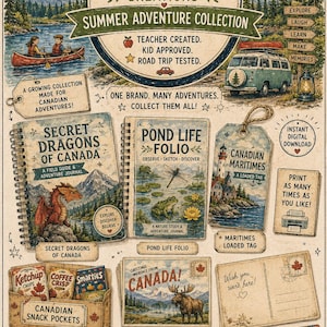 Canadiana Road Trip Activity Book | 50+ Printable Screen-Free Activities for Kids Ages 7–12 | Canadian Travel Games | Camping Activities image 16