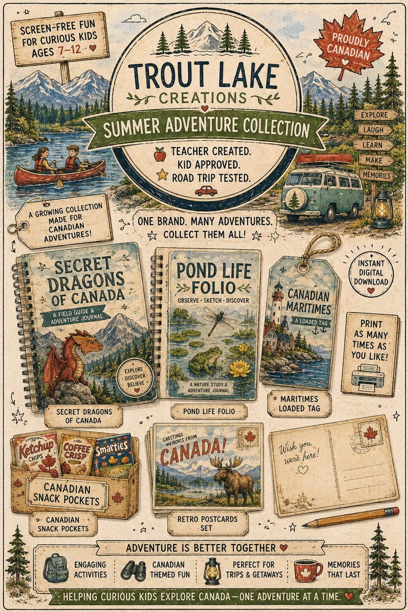 Canadiana Road Trip Activity Book | 50+ Printable Screen-Free Activities for Kids Ages 7–12 | Canadian Travel Games | Camping Activities image 16