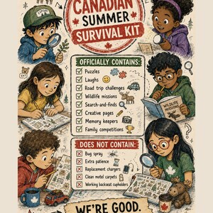 Canadiana Road Trip Activity Book | 50+ Printable Screen-Free Activities for Kids Ages 7–12 | Canadian Travel Games | Camping Activities image 6
