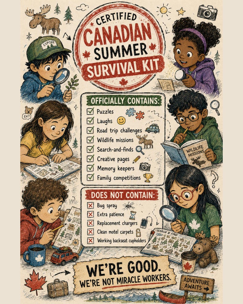 Canadiana Road Trip Activity Book | 50+ Printable Screen-Free Activities for Kids Ages 7–12 | Canadian Travel Games | Camping Activities image 6