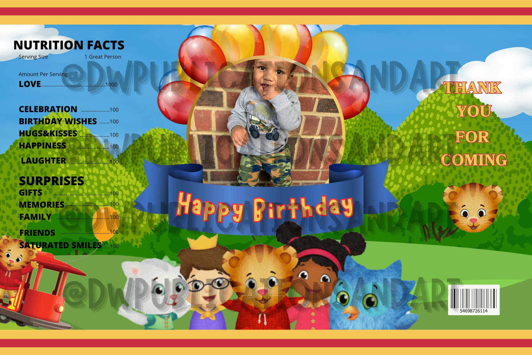 Daniel Tiger Chip Bag Daniel Tiger Party Favor and Decorations Daniel ...