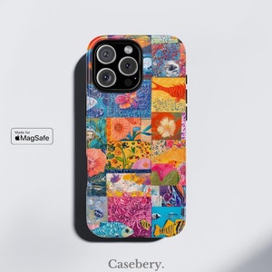 Cute Collage Phone Case MagSafe Compatible For iPhone 14, iPhone 15, iPhone 16 Pro Max, Plus Pretty Aesthetic Protective Tough Magnetic Case