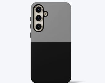 Svart & krämfärgat estetiskt telefonskal för Samsung S26, S25, S24, S23, S22, S21, S20, Ultra, Plus, FE, skyddande, robust skal, trendig design