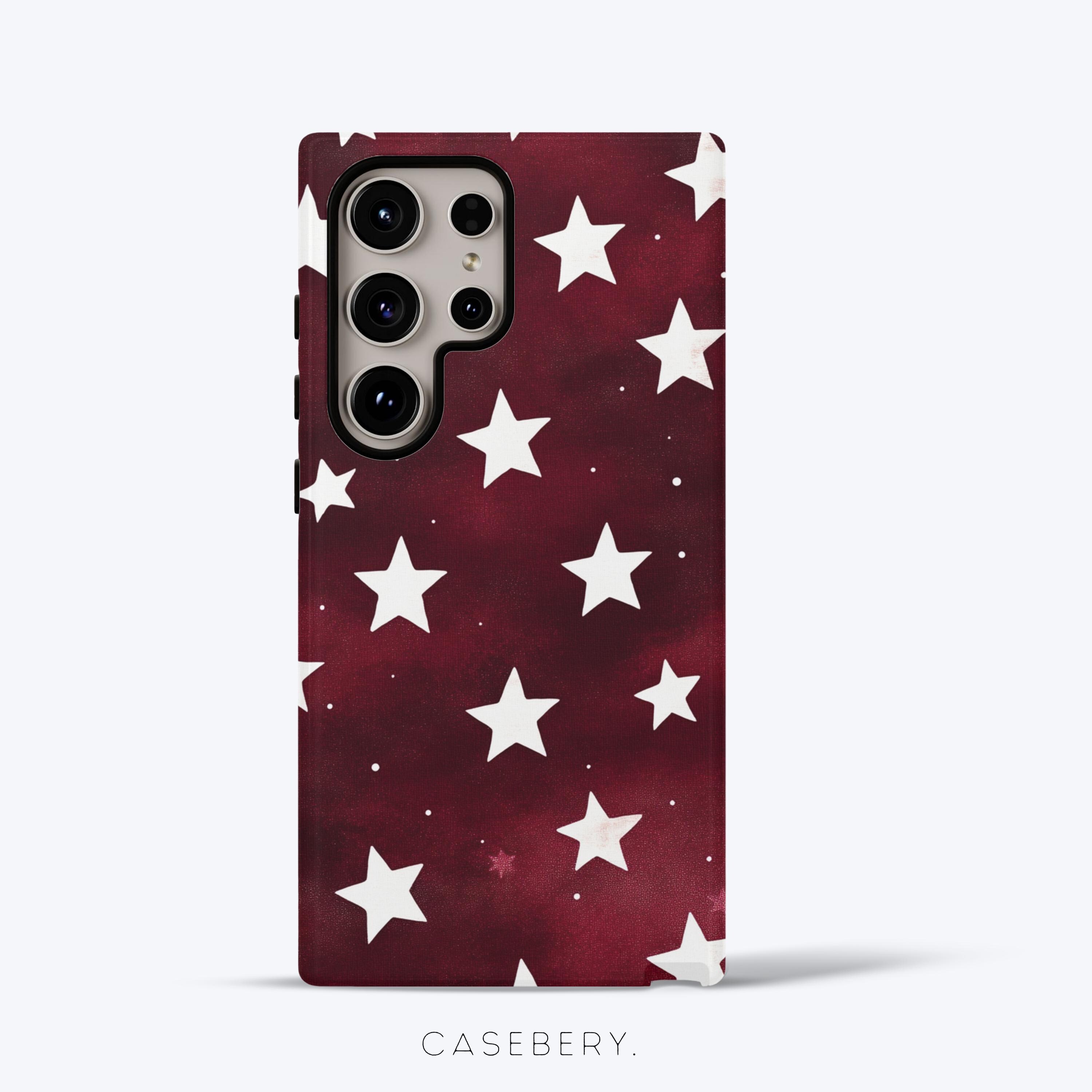 Jolie coque de portable rouge foncé conçue pour Samsung S26, S25, S24, S23, S22, S21, S20