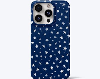 Navy Blue Star Snap Case for iPhone Series, Slim Phone Case, Celestial Night Sky
