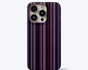 Purple Striped Phone Case for iPhone Series, Snap Phone Case, Aesthetic Vertical Lines Slim Phone Case
