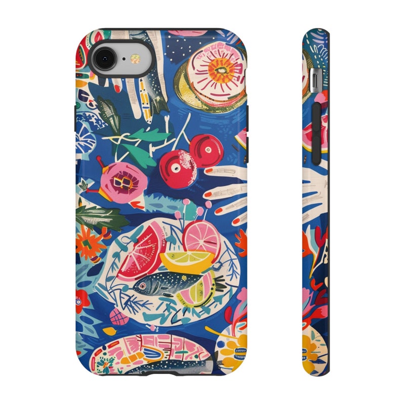 Colourful Collage Phone Case for iPhone - Trendy, Tough Dual-Layer Phone Cover image 3