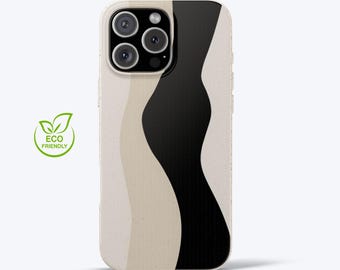 Minimal Gentle Lines Eco-Friendly Phone Case for iPhone 11, 12, 13, 14, 15, 16 Pro Max, Plus, & Samsung S20, S21, Biodegradable Phone Case
