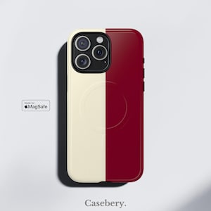 Élégante coque de portable esthétique bordeaux compatible avec MagSafe pour iPhone 14, iPhone 15, iPhone 16, Pro, Pro Max, Plus, coque magnétique résistante