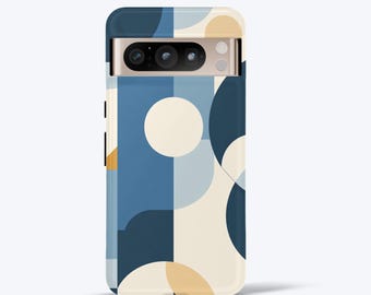 Geometric Shapes Phone Case For Google Pixel 5, 6, 7, 8, 9, Pro, 5G, Aesthetic Protective Tough Case