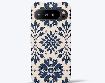 Fancy Floral Motifs Phone Case Designed For Google Pixel XL, 2, 3, 4, 5, 6, 7, 8, 9, Elegant Tough Case | More Models