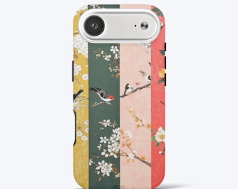 Japanese Design Phone Case for iPhone - Cherry Blossom, Tough Dual-Layer Phone Cover