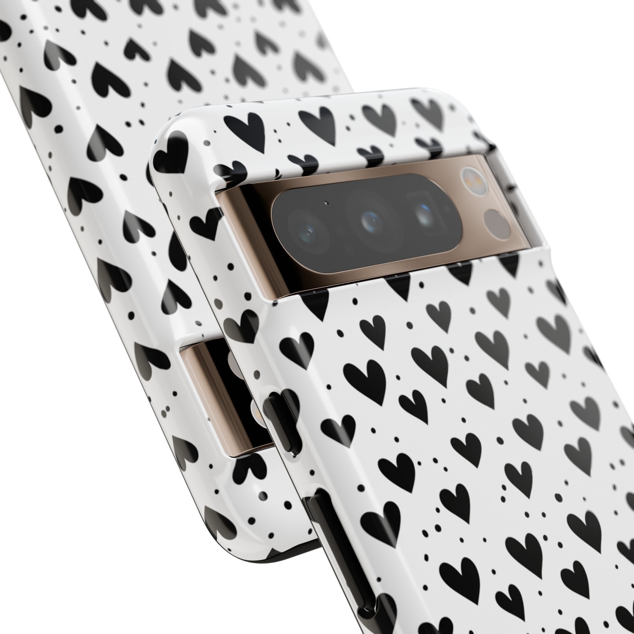 Black Hearts Cell Phone Case Designed for Google Pixel XL, 2, 3, 4