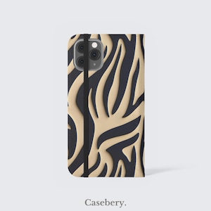 Zebra Streifen Flip Phone Case für iPhone 11, 12, 13, 14, 15, 16, Pro Max, für Samsung S21, S22 Plus, Ultra, Vegan Leder Brieftasche Fall