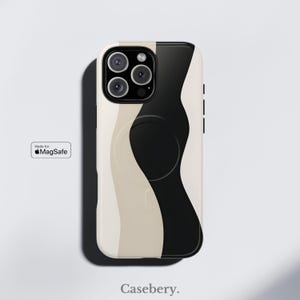 Minimal Gentle Lines Aesthetic Phone Case Compatible with MagSafe For iPhone 14 Case, iPhone 15 Case, iPhone 16 Case, Tough Magnetic Case